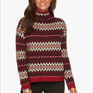 CHAPS Print Mock-neck Sweater.